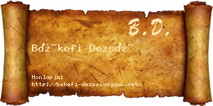 Békefi Dezső névjegykártya