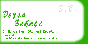 dezso bekefi business card